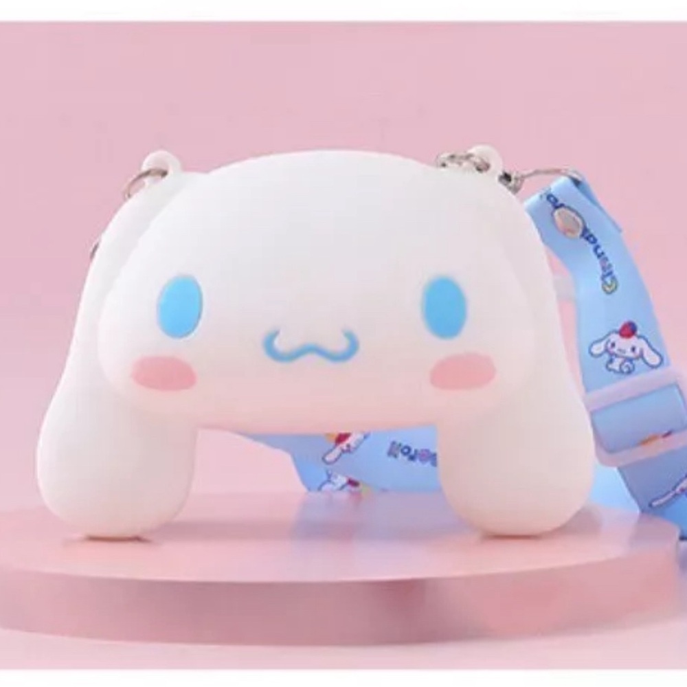 Cinnamaroll Rubber Coin Purse with Shoulder Strap